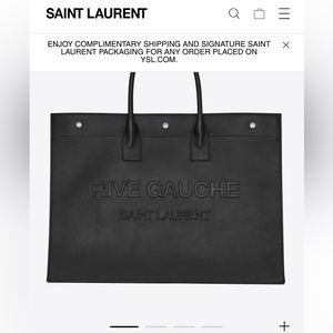 Saint Laurent YSL Rive Gauche large tote in smooth leather